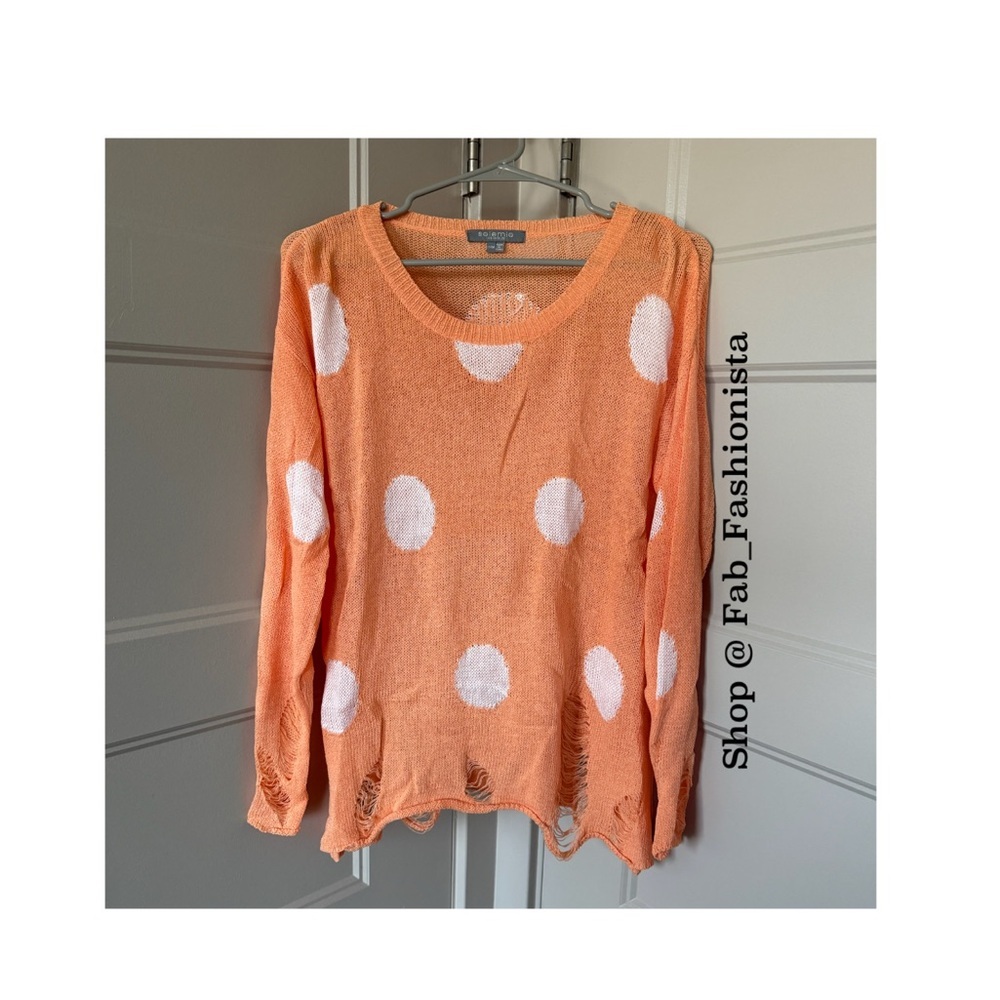 Orange Polka Dot Sweater size S/M